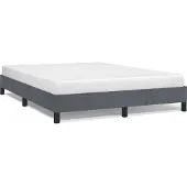 vidaXL Bedframe zonder matras donkergrijs 152x203 cm queensize fluweel