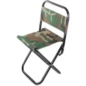 VERK Opvouwbare Visstoeltje Campingstoel met Rugleuning Camouflage