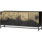 Invicta Dressoir OXID 180cm metaal zwart goud massief mangohout - 47587