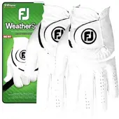 Footjoy Weathersof Golf (2 Pack) White/Black Linkerhand L Herenhandschoenen