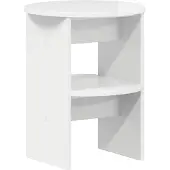 vidaXL Bijzetkast Hoogglans Wit Ø40 x 50 cm Geconstrueerd hout