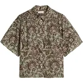 Marc O'Polo Blouse crème / bruin / pastelgroen