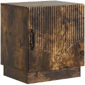 vidaXL Nachtkastje Gerookt eiken 43 x 34,5 x 47 cm Bewerkt hout