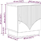 vidaXL Nachtkastje Oud hout 43 x 34,5 x 47 cm Bewerkt hout