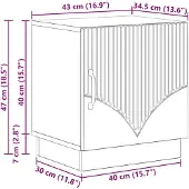 vidaXL Nachtkastje Betonnen Grijs 43 x 34,5 x 47 cm Bewerkt hout