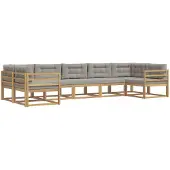 vidaXL Buiten bank set 7 st Wit en Lichtgrijs