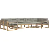 vidaXL Buiten bank set 7 st Wit en Lichtgrijs