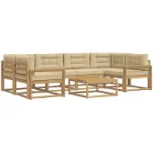 vidaXL Buiten bank set 5 st Wit en Beige