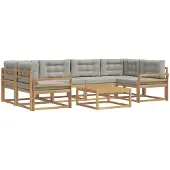 vidaXL Buiten bank set 5 st Wit en Lichtgrijs