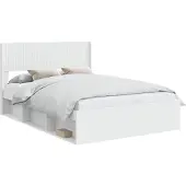 vidaXL Bedframe met opbergruimte en hoofdbord Wit 140 x 200 cm