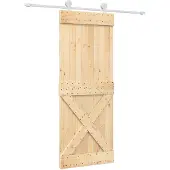 Syfax Schuifdeur 80 x 210 cm Massief Grenenhout (Niet-Behandeld)