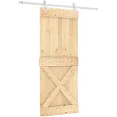 Syfax Schuifdeur 85 x 210 cm Massief Grenenhout (Niet-Behandeld)