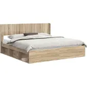 vidaXL Bedframe met opbergruimte en hoofdbord 2 st Bewerkt hout