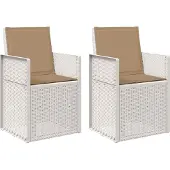 vidaXL Tuinstoelen 2 st Wit en Taupe PP