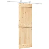 Syfax Schuifdeur Natuurlijk en Wit 70 x 210 cm Massief Grenenhout