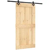 Syfax Schuifdeur 100 x 210 cm Massief Grenenhout (Niet-Behandeld)