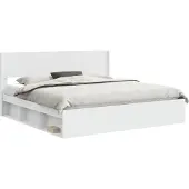 vidaXL Bedframe met opbergruimte en hoofdbord Wit 200 x 200 cm