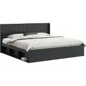 vidaXL Bedframe met opbergruimte en hoofdbord Zwart 180 x 200 cm
