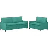 vidaXL Bankstel 2 st Turquoise Fluweel