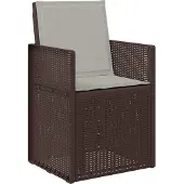 vidaXL Tuin-eetkamerstoelen, 2 stuks, bruin en lichtgrijs, van PP-materiaal