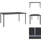 vidaXL Buiten eettafel, antraciet, 150x90x74 cm, staal - Tuintafels