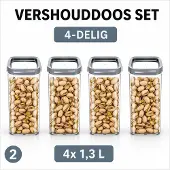 Curver - 4x Vershouddoos van 1,3 L - Dry Food Storage