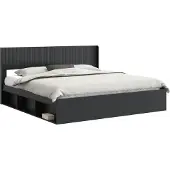 vidaXL Bedframe met opbergruimte en hoofdbord Zwart 180 x 200 cm