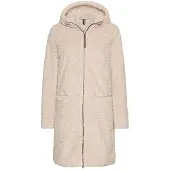 Camel active Lange jas van teddybont met capuchon en tweewegsritssluiting