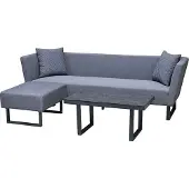 CLEMENTO Limoges Loungeset 3-delig Aluminium/Sunbrella Sooty zonder kussens