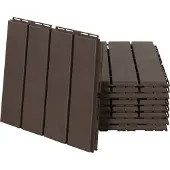 Outsunny Sunny Weerbestendig gazontapijt, houten tegels, kliktegels, terrastegels, kliksysteem, straatstenen, kabelbinders, platen, taxibaan, terrasplanken, kantenstrip, PVC-kunststofpanelen, vloerrooster,