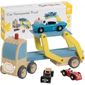 Classic World Houten Transporter met 3 Auto's