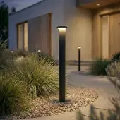 LINDBY LED tuinpadverlichting - tuinlamp Cirel, zwart, Aluminium, Modern, LED buitenlamp