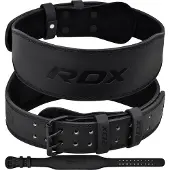 RDX Sports 4 Inch Leather Weightlifting Belt Zwart M