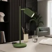 Sollux Tafellampe , ALORA, Groen, Woonkamer, Aluminium