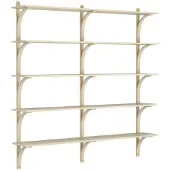 Swedese Levi plankrek 5 planken Natuurlakachtige essenhout-messing, 180 cm
