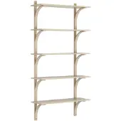 Swedese Levi plankrek 5 planken Wit gepigmenteerd eik-messing, 90 cm