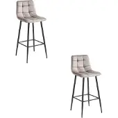 Leobert ARCETO kruk - donkerbeige fluweel / zwarte poten x 2