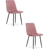 Leobert Turijn fauteuil, fluweel, roze, met zwarte poten (set van 2)