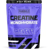 Pure Gold Creatine Monohydrate – 500g – 121 Porties – 3g Creatine per Portie – Vegan & Suikervrij – Naturel