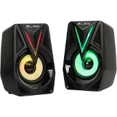BLOW 2.0 PC-luidsprekers met LED-achtergrondverlichting, stereo, 2x4W RMS, 2x2,5 inch, 3,5 mm aansluiting, USB-voeding