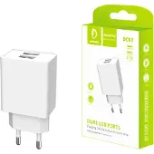 Denmen Netvoeding 2.1A, 10W, wit, 2100mA, 2xUSB, DC02
