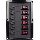 Talamex Switch Panel 6-fuses Black Zwart