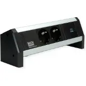 Bachmann DESK 2x Geaard stopcontact USB C , USB oplader 30W GST18