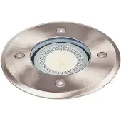 LINDBY grondspot inbouwlamp Insa, Ø11cm, roestvrij staal, GU10, IP67 dimbaar, alu / grijs / zink, Roestvrij staal, Modern