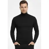 Beeren Heren Thermo Colshirt - Lange mouwen - Warm thermoshirt hoge hals - Zwart / XL