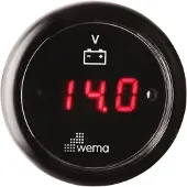 Wema Blackline 8-32v Digital Voltmeter Zwart 52 mm