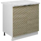Vicco Fame-Line Wastafelkast – 80 cm met legplank, WB Marmer Eiken paneel