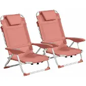 Oviala - Set van 2 klik-klak stoelen in strandstijl van papaja polyester - Clic Clac des plages