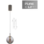 Pure Design hanglamp Infinity, dimbaar, brons / oud-messing, Woon-/ Eetkamer, Glas, hanglamp