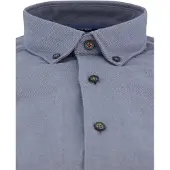 State of Art Katoenen wijde fit overhemd donkerblauw